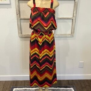 Sunny Leigh Strapless Chevron Dress - Multicolor
